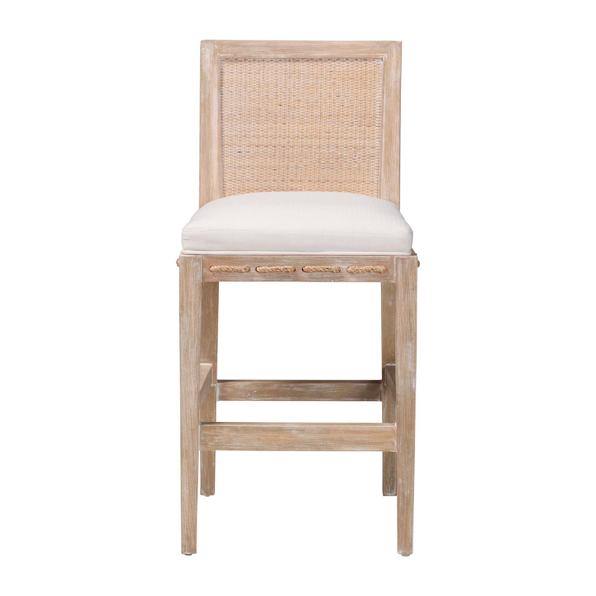 bali & pari Ashford Cottage Counter Stool, Counter Height, Whitewash Beige