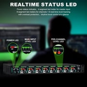 8-Channel Headphone Mixing Distribution Amplifier, Mountable High-Power Headphone Splitter Amp with Mono/Stereo Modes, 16 Headphone Outs, LED Meters for Studio & Live Sound Monitoring