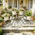 thumbnail image 5 of 2PCS Metal White Plant Stand Heart-Shaped Flower Pot Holder Rack for Outdoor Garden Patio Backyard Indoor Decorative, 5 of 13