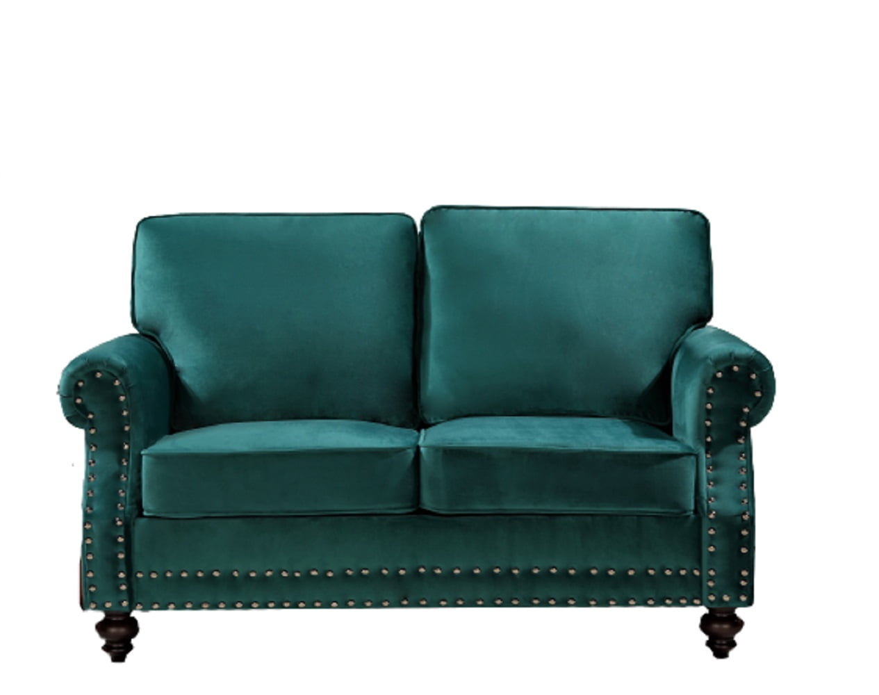 Uspridefurniture Feingold 61.4'' Velvet Rolled Arm Loveseat - Green