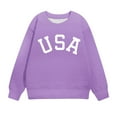 thumbnail image 3 of Girls USA Graphic Oversized Sweatshirts Letter Print Crewneck Long Sleeve Casual Loose Pullover Tops, 3 of 7