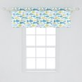 thumbnail image 2 of Ambesonne Fish Window Valance, Various Breed Aquatic Animals in Geometric Silhouette Style, Curtain Valance for Kitchen Bedroom Decor with Rod Pocket, 54" X 18", Pale Blue Sea Blue, 2 of 3