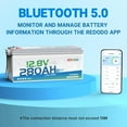 thumbnail image 3 of Redodo 12V 280Ah Bluetooth Lifepo4 Battery, Low Temp Cut-off Max 3584Wh Lithium Battery with 200A BMS, 4000+ Cycle, Ideal for Trolling Motor, Marine, RV and off Grid - 2 Pack, 3 of 7