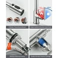 thumbnail image 6 of WOWOW Single Handle Kitchen Sink Faucet Brushed Nickel Kitchen Faucet with Pull Down Sprayer, 6 of 9