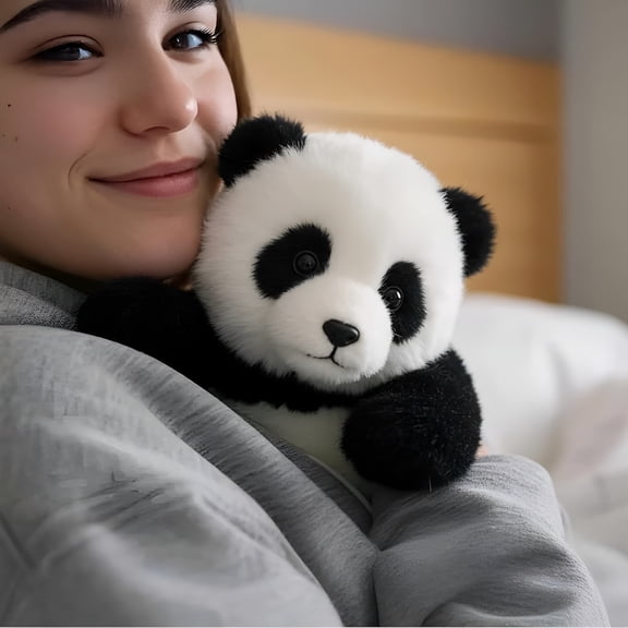 BESTSKY 6 Inch AI Emotional Support Panda Plush, Realistic Moving Stuffed Animal, Soft Weighted Toy for Anxiety Relief