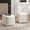 White, variant on 18.5" Wide Modern Square Boucle Upholstered Ottoman with Solid Wood Legs Set of 2, Multi-Functional Sofa Footrest, Side Table, Extra Seating for Living Room, Bedroom, Fully Assembled (White)
