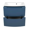 thumbnail image 3 of Modern Wall-Mount Bathroom Vanity with Washbasin | Delux Blue Matte Collection | Non-Toxic Fire-Resistant MDF-32+12L-Simple Collection 32", 3 of 5