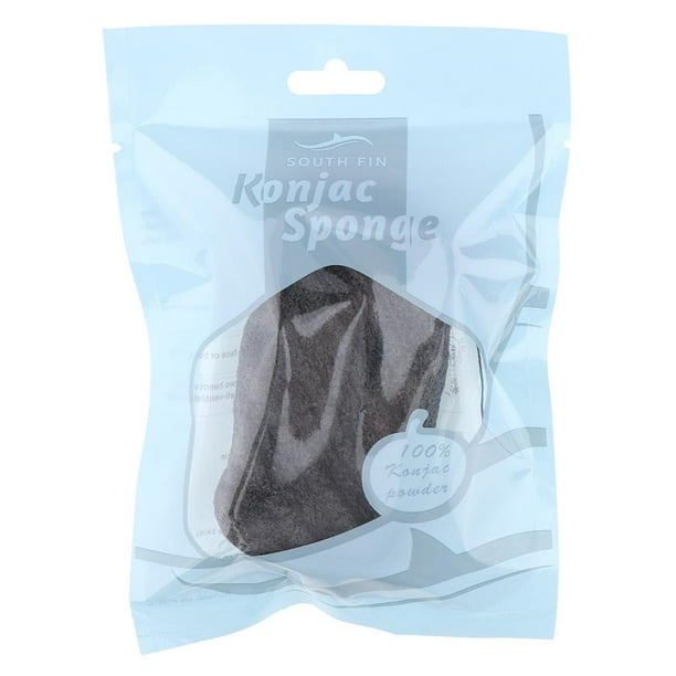 Almohadilla de Esponja Limpiadora Facial Konnyaku Perfecl Carbón de Bambú 10,5x5 cm