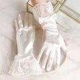 thumbnail image 3 of Dalrosia Women Bridal Wedding Gloves Satin Short Opera Gloves Pearl Wrist Banquet Dress Gloves Fancy Party Floral Gloves, 3 of 3