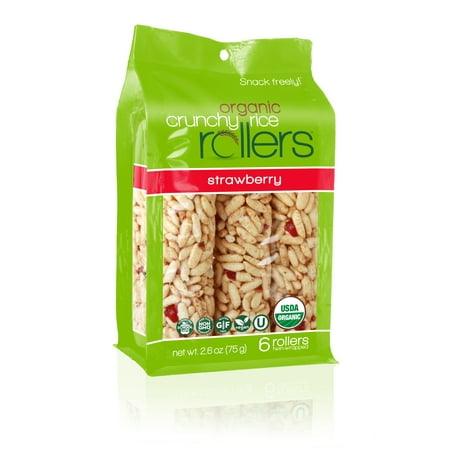 (2 Pack) Crunchy Rice Rollers, Strawberry, 6 Ct