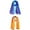 Royal Blue / Coffee Orange, variant on Long Chiffon Lightweight Scarf Gradient Color Scarves Spring Summer for Women Royal Blue / Black White 63"x19.6"