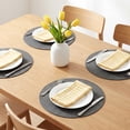 thumbnail image 2 of Round Placemats Set of 6 Plastic Placemats for Dining Table Decor Indoor Outdoor Washable Kitchen Table Mat Wipe Clean Dark Gray 15x15inch, 2 of 6