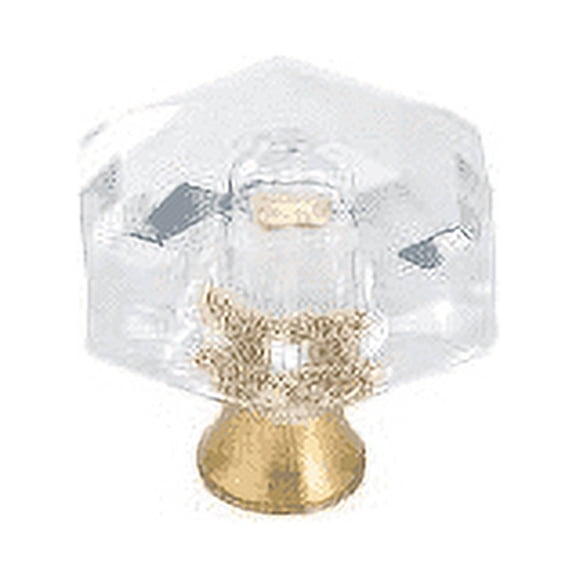 Amerock Everyday Heritage 1-1/4 in (32 mm) Diameter White/Polished Brass Cabinet Knob