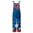 thumbnail image 3 of DDAPJ pyju Womens Plus Size Jumpsuits 4th of July Patriotic Overalls American Flag Playsuit Summer Casual Wide Leg Rompers with Pockets 90% off Clearance Sale Blue L, 3 of 5