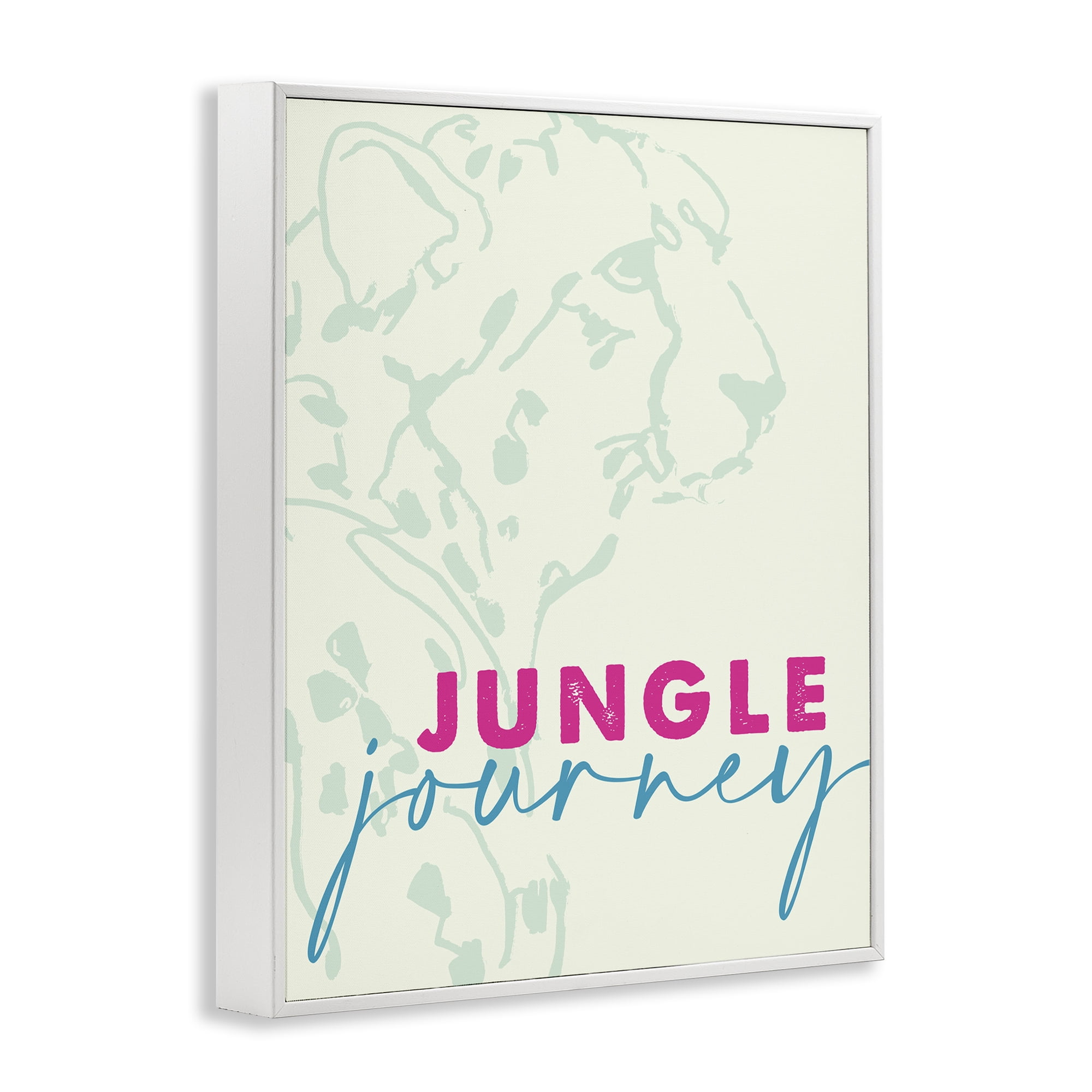 Stupell Industries Jungle Journey Cheetah White Framed Giclee Art, design by Lanie Loreth