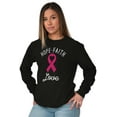 thumbnail image 3 of Hope Faith love Breast Cancer Ribbon Women Plus Size Long Sleeve Graphic Tee Brisco Brands 2X, 3 of 5