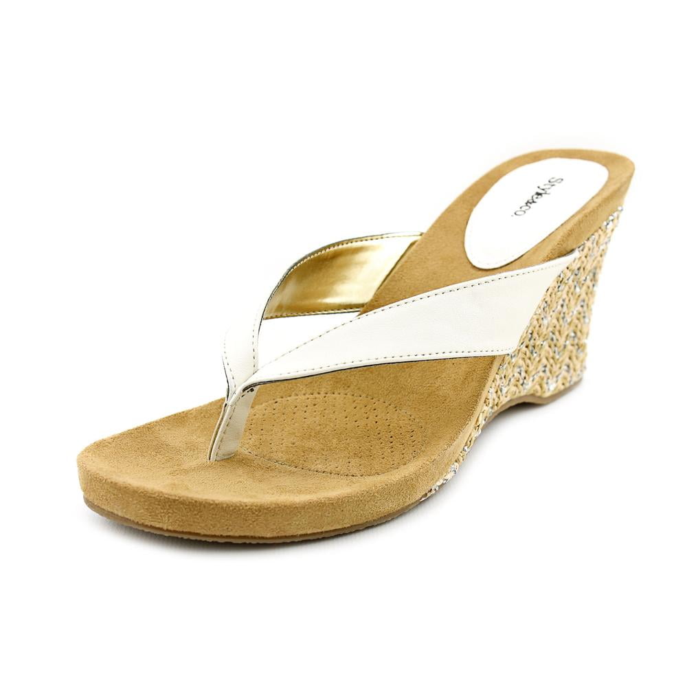 Style & Co. - Chicklet Wedge Thong Sandals - Walmart.com - Walmart.com