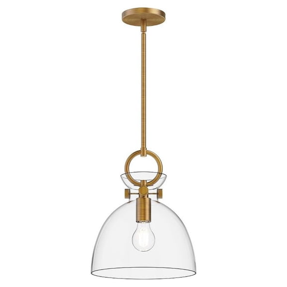 PD411811AGCL-Alora Lighting-Waldo - 1 Light Pendant with Glass-12.75 Inches Tall and 10.5 Inches Wide-Aged Gold Finish-Clear Glass Color