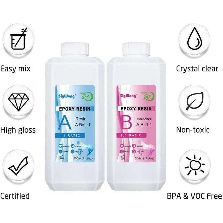 ROR AEM Clear Epoxy Resin Kit - Epoxy Resin 2 Kit Casting and Coating Resin  Supplies 2 Part epoxy Resin for Art Craft with Resin Hexagon Sequins,Resin