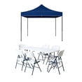 thumbnail image 2 of Combo de Mesa y 6 Sillas Plegables con Toldo Azul Impermeable, 2 of 8