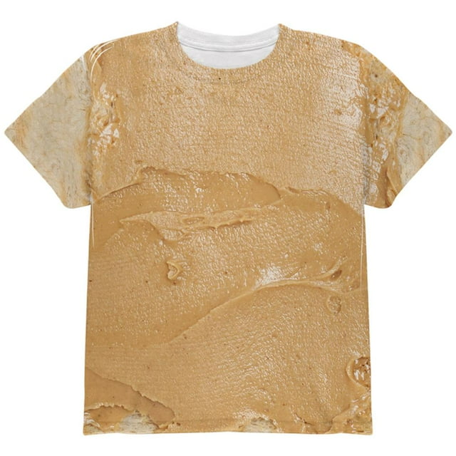 T-shirt Jeunesse à Imprimé Intégral de Costume de Sandwich au Beurre d'Arachide d'Halloween PB