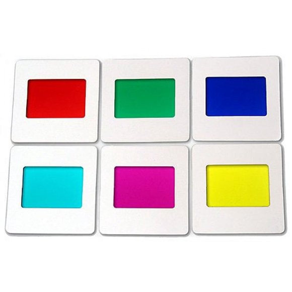Rainbow Symphony Color Slides - Set of 8 Includes Two Diffraction Grating Slides One 1 Double Axis and 1 Linear Single Axis