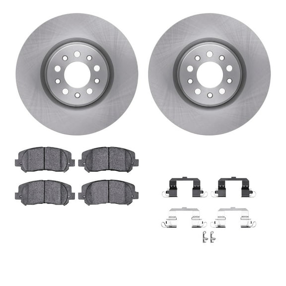 Dynamic Friction Company Front Brake Rotors with Ultimate Duty Performance Brake Pads includes Hardware 6412-42043