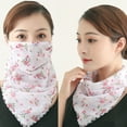 thumbnail image 3 of Joernso Floral Women Anti UV Dust Thin Chiffon Outdoor Neck Face Cover Veil Scarf Shawl, 3 of 8