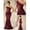 Burgundy-M, variant on Burgundy-2 One Shoulder Sequin Bodice Mermaid Satin Evening Gown