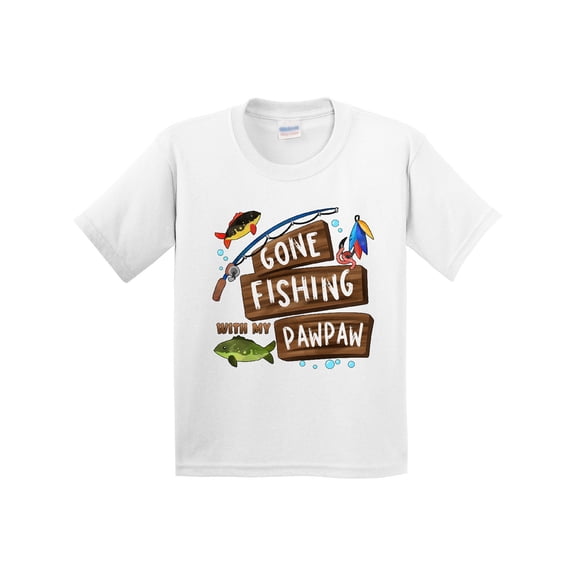 Inktastic Gone Fishing with My Pawpaw Youth T-Shirt