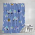 thumbnail image 4 of Blue Camels Small Stall Shower Curtain, Waterproof Shower Curtains for Bathroom, Modern Watercolor Cute Funny Animals Washable Fabric Cloth Bath Curtain for Bathtub Decoration with Hooks 36x72 Inches, 4 of 9
