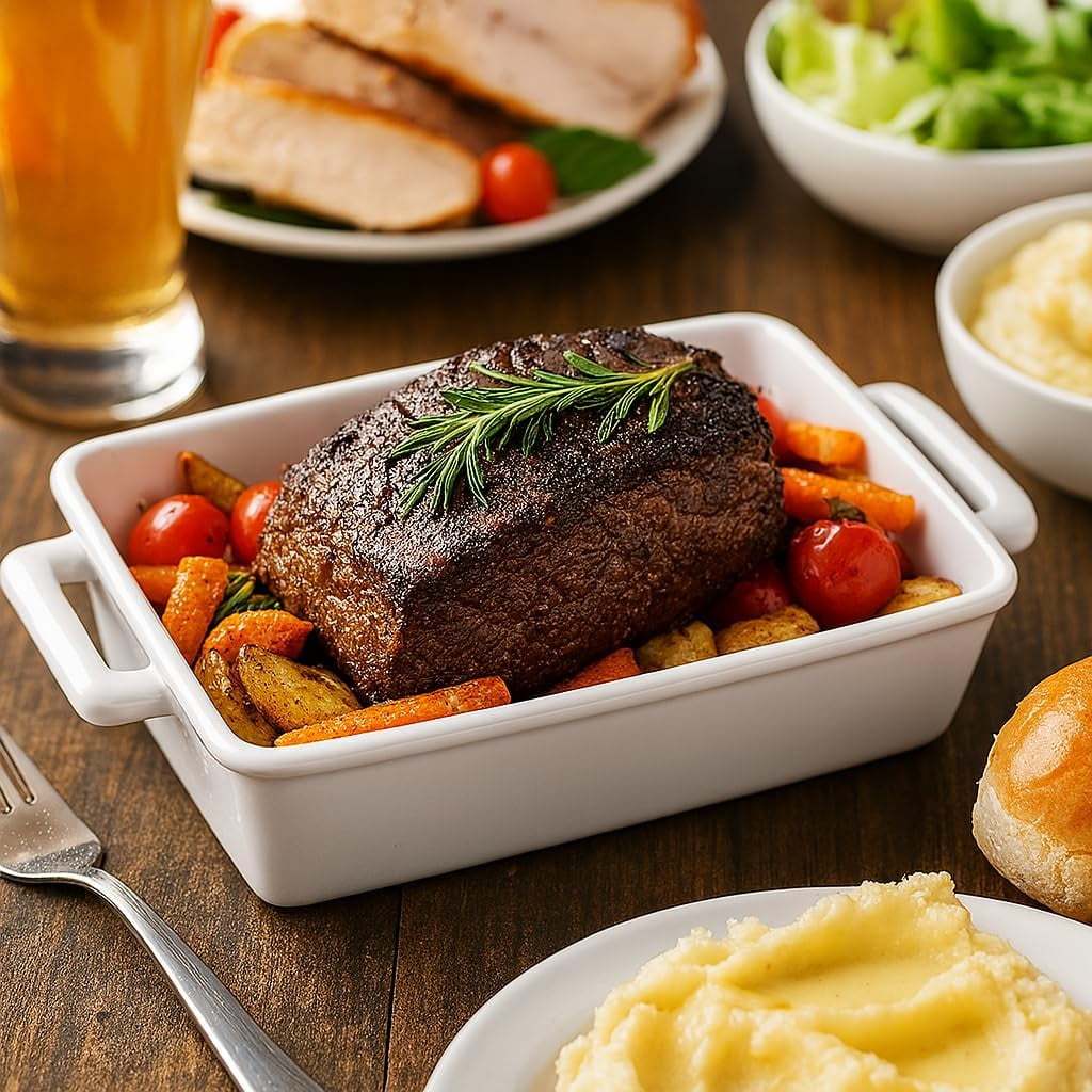 HIC Kitchen Rectangular Individual Lasagna Pan with Handles - Thumbnail 4