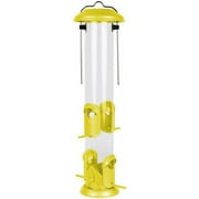 15 in. MP4 AF15Y Deluxe Tube Feeder with Thistle Inserts, Yellow