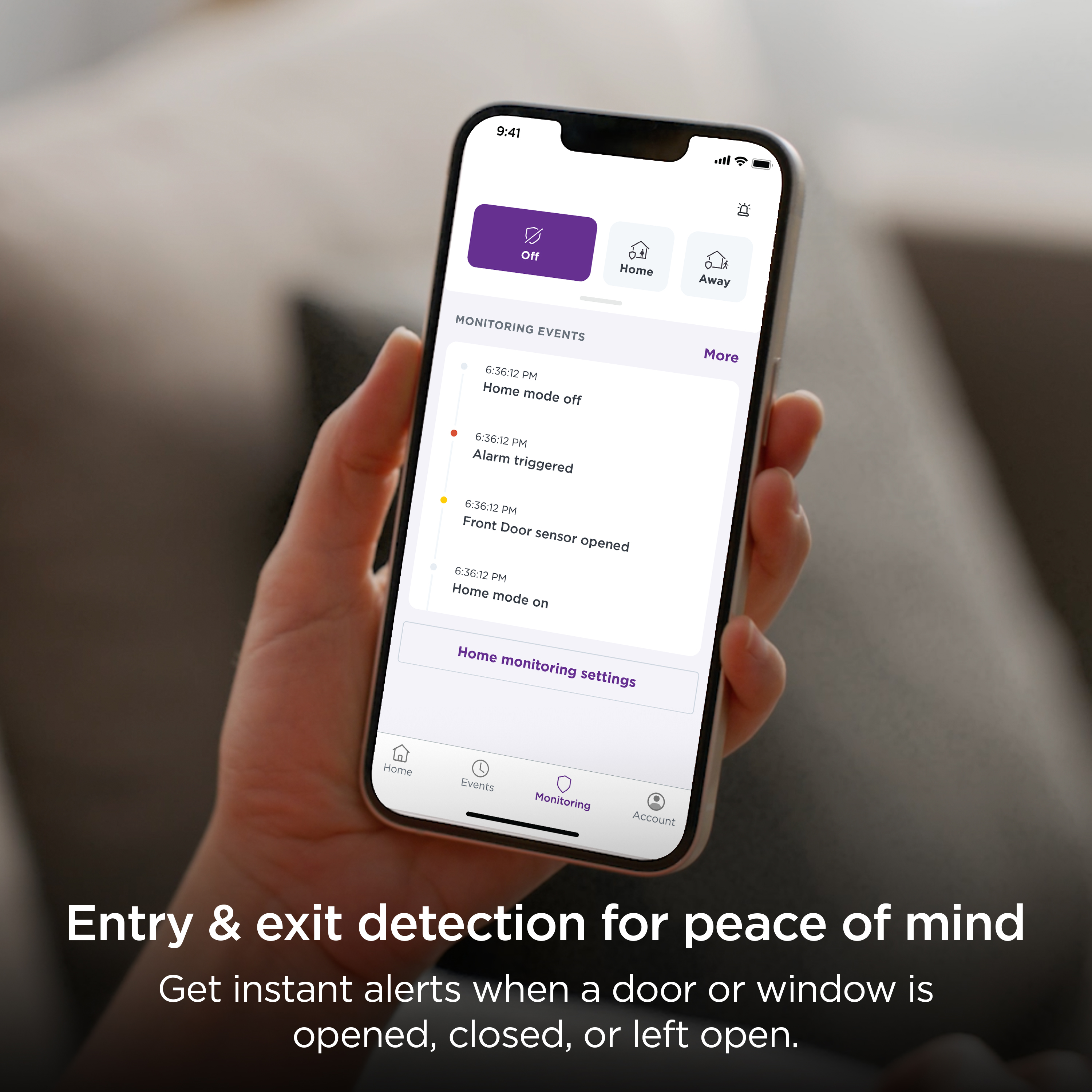Roku Smart Home Entry Sensor 3-Pack Wireless Battery-Powered Add-on for Home Monitoring System with Entry & Exit Detection and Instant Notifications