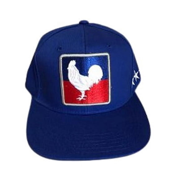 Rooster Mexican Baseball Cap Digitally Embroidered Blue Color  Uni-Sex Style -- FREE USA Shipping--   (CapMx113)