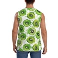thumbnail image 4 of Pofeuu Green Kiwi Print Men's Muscle T-Shirt, Sleeveless, Muscle Tank, Classic Muscle Tee Top For Men Casual Sleeveless Muscle T-Shirt Trendy Clothes-Large, 4 of 7
