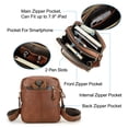 thumbnail image 3 of Contact's Genuine Leather Men's Messenger Bag Vintage Shoulder Bags for 7.9" Ipad Mini High Quality Male Crossbody Bag (Brown), 3 of 7