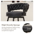 thumbnail image 6 of 28inch Bar Stools Set of 3, Counter Height Bar Stools, 360°Swivel Suede Fabric Stool Chairs with Woven Back and Footrest for Kitchen Island, Cafe, Pub, Bar Counter, 6 of 8