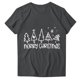 thumbnail image 4 of Navidad Mujeres Tops, Cuello Redondo Manga Corta Impresa Camiseta, Vintage Holiday Humor Tee Top, 4 of 4