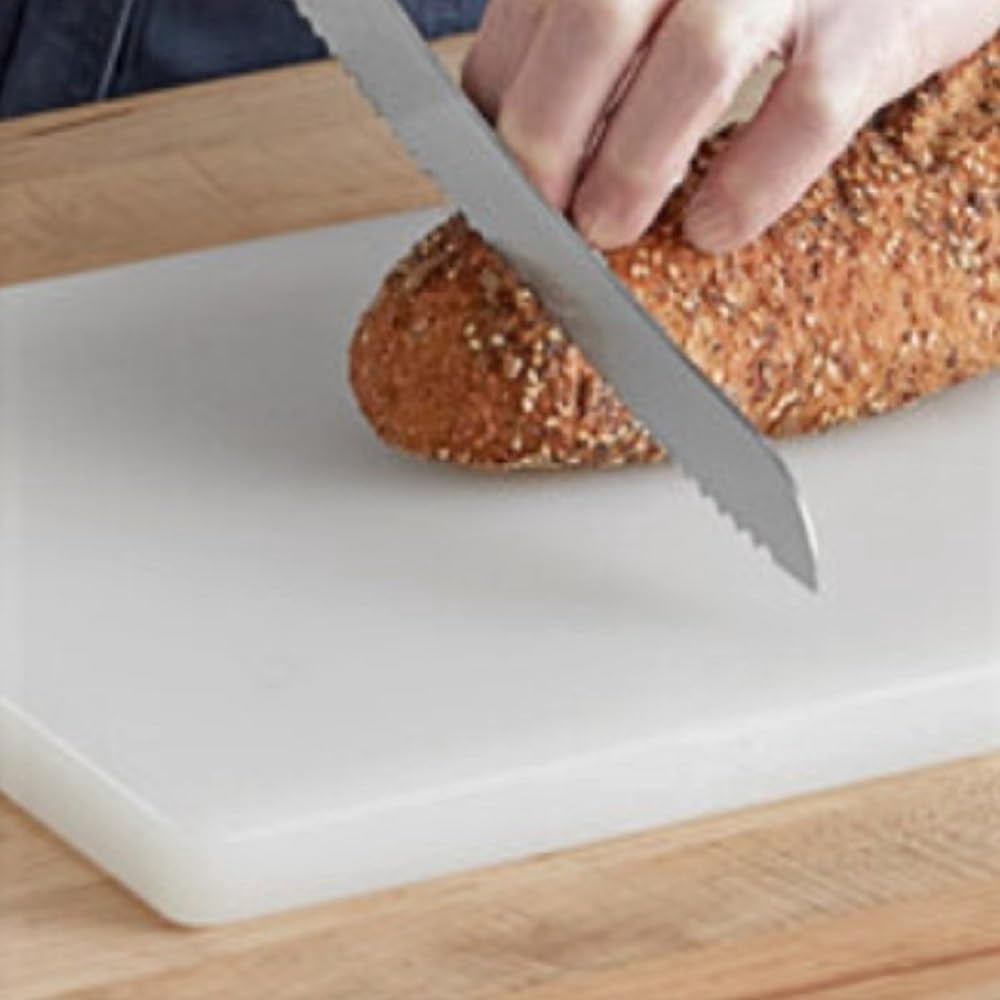 TrueCraftware- 12" x 18" x 3/4" White Plastic Utility Cutting Board- Non-Skid Thick Plastic Chopping Board Cutting Boards for Meat Vegetables Dishwasher Safe Home Kitchen and Restaurants