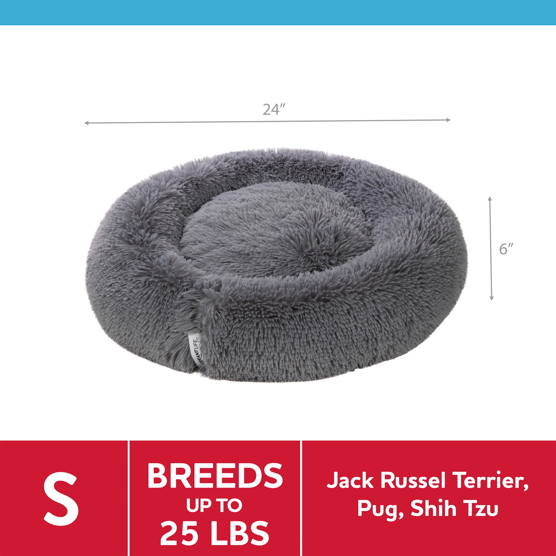 (2 pack) Vibrant Life Easy Lounger Mattress Edition Dog Bed, Small, 24"x24", up to 35lbs