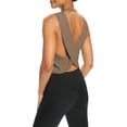 thumbnail image 5 of Womens Open Back Workout Shirts Cropped Yoga Tank Tops Backless Athletic Clothes, 5 of 11