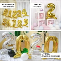 Efavormart 27" Shiny Gold Self Standing Letters / Number Balloons, Helium Foil Mylar Balloons For Wedding Decoration - 3