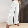 thumbnail image 4 of SIYUDAN Women Pants Casual Pants For Women White Adult Work Pants For Women Loose Pants High Waisted Wide Leg Pants With Pockets Fall Pants For Women, 4 of 4