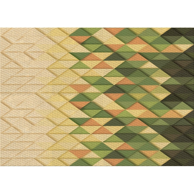 Ahgly Company Machine Washable Indoor Rectangle Transitional Chrome Gold Yellow Area Rugs, 2' x 5'