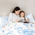 thumbnail image 4 of Manfei Blue Ribbon Bow Letter Monogrammed A Twin Comforter Sets 3-Piece for Teens Girls,Kids Cartoon Bowknot Polka Dots Bedding Set,Luxury Bedroom Decor, 4 of 6