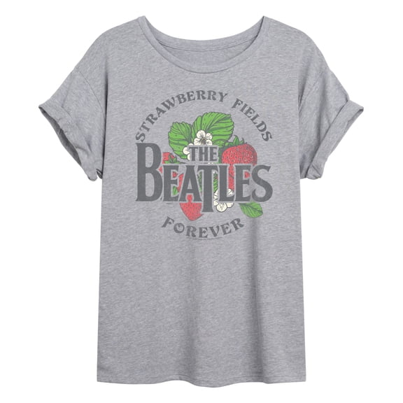 The Beatles - Strawberry Fields - Juniors Oversized Graphic T-Shirt