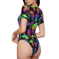 thumbnail image 3 of Daiia Bright Mushrooms Women'S Crew Neck Short Sleeve Slim Fit T Shirts Tops Basic Bodysuit Leotard Clothing-Xx-Large, 3 of 9