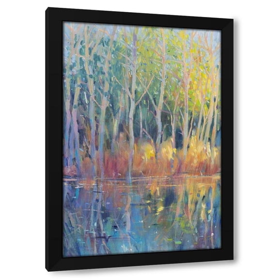 Tim OToole 11x14 Black Modern Wood Framed Wall Art Titled - Reflected Trees II