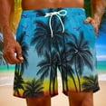 thumbnail image 2 of HAPIMO Mens Trends Pocket Swim Trunks Summer Swimwear Hawaii Tropical Print Trousers Holiday Beach Pants Board Shorts Quick Dry Elastic Drawstring Bathing Suits Rollbacks Blue M, 2 of 9